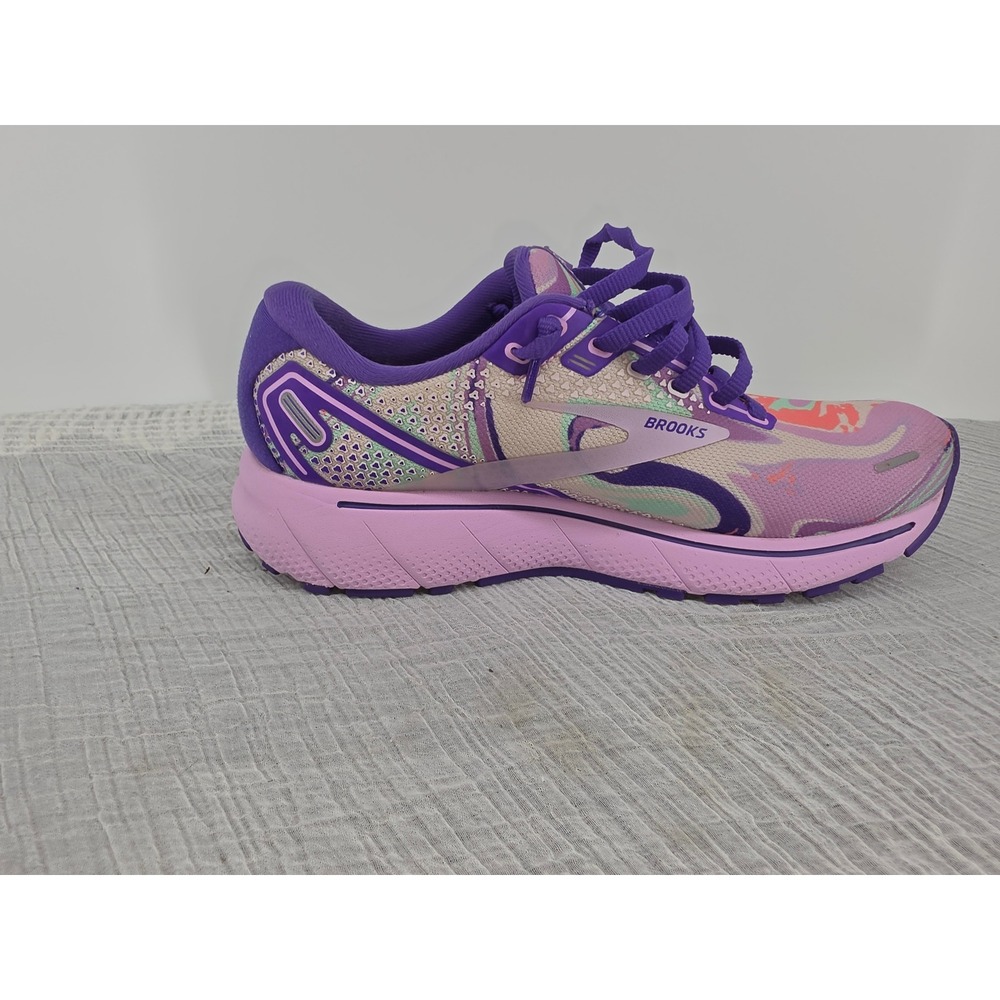 Brooks Ghost 14 Running Shoes Womens 8 Purple Unity Together Swirl 1203561B524 - Picture 5 of 10